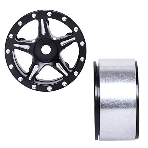 1.0 Beadlock Wheel Rims for 1/24 RC Crawler Cars - Compatible with Axial SCX24 Models (4 Pack)