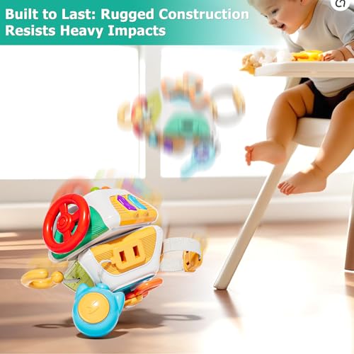 10-in-1 Montessori Busy Board Activity Cube for Toddlers 1-3, Sensory Travel Toys for 6-18 Months, Educational Gift for Boys & Girls