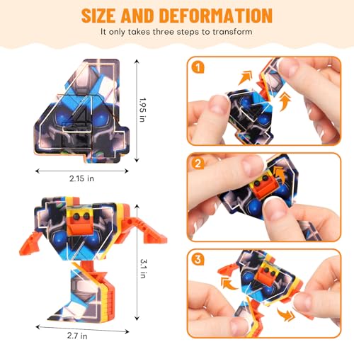 10-in-1 Number Robots Transforming Toy Set – Build a Giant 12-Inch Robot, STEM Learning Blocks for Ages 3-8