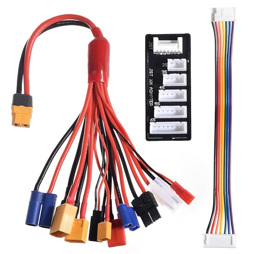 10-in-1 RC Lipo Battery Charger Adapter with Balance Board – ZEVORO Multi-Connector Cable for XT60H, TRX, T-Plug, Tamiya, and More