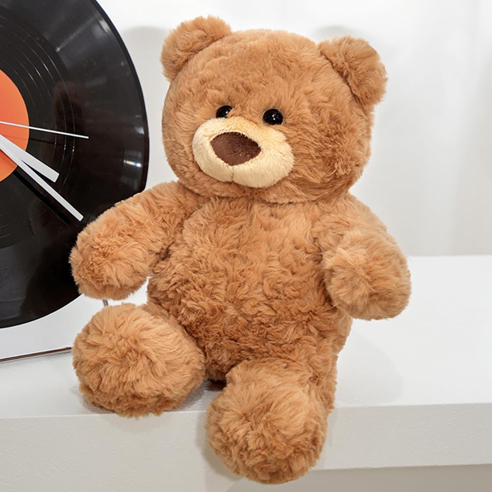 10-Inch Brown Plush Teddy Bear – Soft Stuffed Animal for Kids and Adults, Gift for Birthday Christmas Valentine's Day