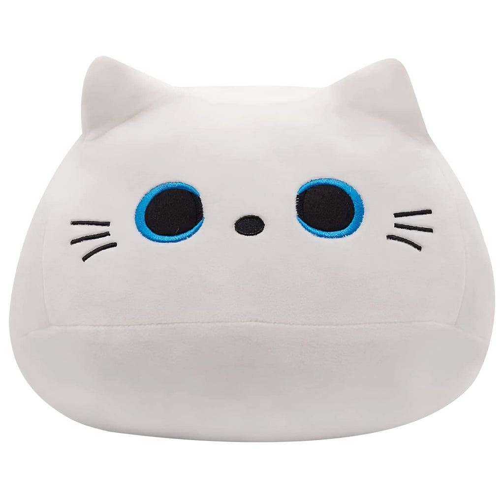 10-Inch Soft White Cat Plush Toy – Cute Squishy Plushie for Cat Lovers