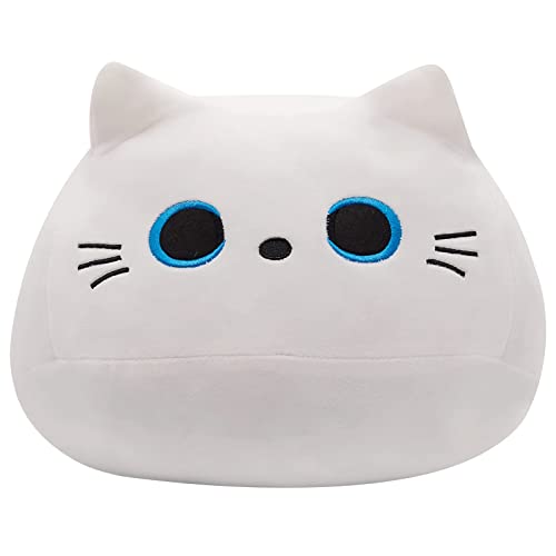 10-Inch Soft White Cat Plush Toy – Cute Squishy Plushie for Cat Lovers