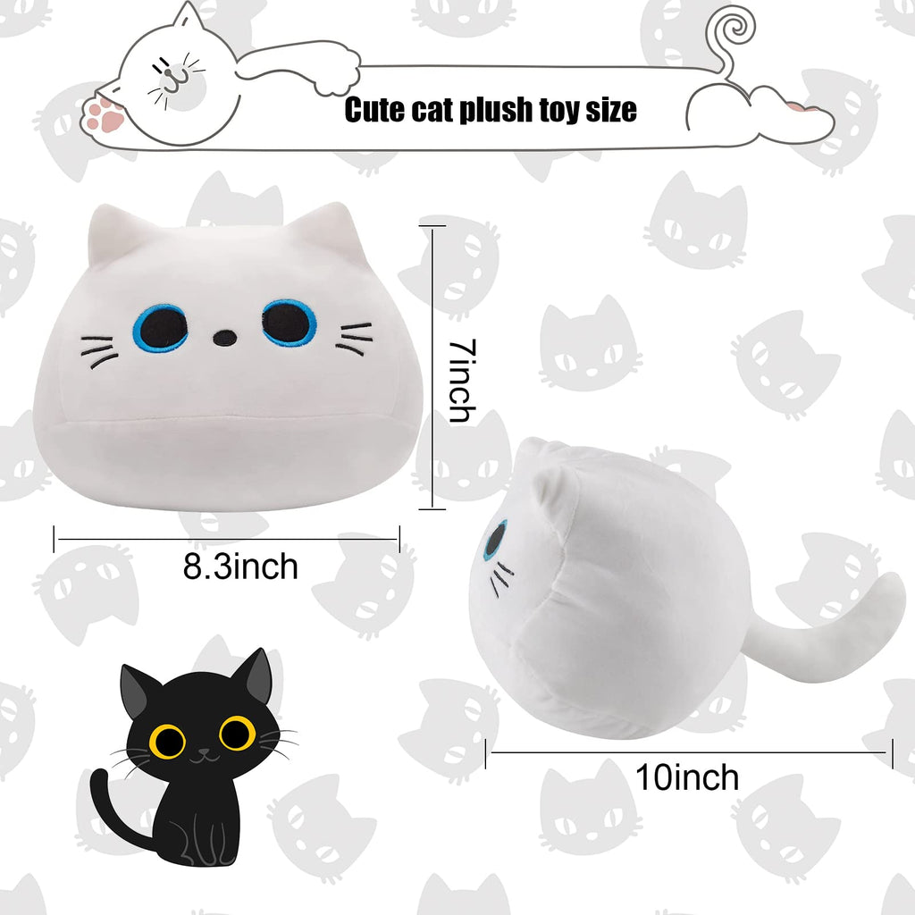 10-Inch Soft White Cat Plush Toy – Cute Squishy Plushie for Cat Lovers