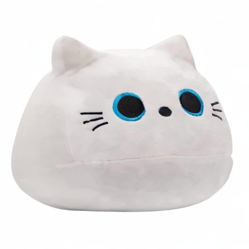 10-Inch Soft White Cat Plush Toy – Cute Squishy Plushie for Cat Lovers
