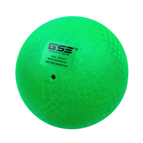 10" Inflatable Playground Ball by GSE Games & Sports Expert – Durable, BPA-Free PVC – for Dodgeball, Kickball & More (Green)