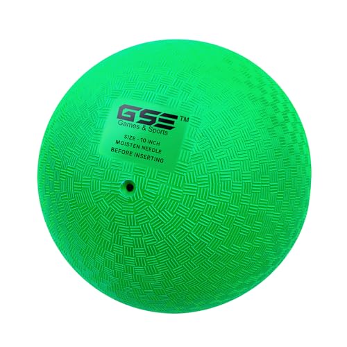 10" Inflatable Playground Ball by GSE Games & Sports Expert – Durable, BPA-Free PVC – for Dodgeball, Kickball & More (Green)