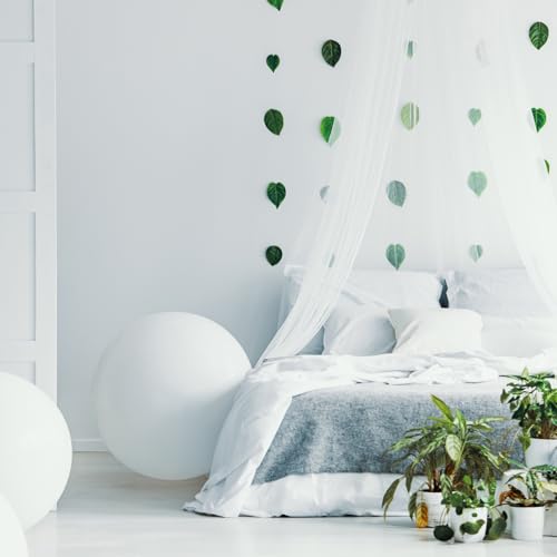 10 Pack 36 Inch White Balloons with 65ft Green Fabric Vine – Giant Latex Balloons for Party Decor