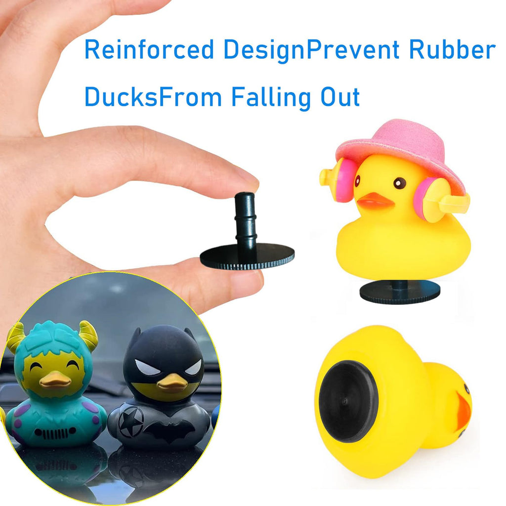 10-Pack Duck Holders for Jeep Dash – Rubber Duck Mounts with Locking Rings and Adhesive Stickers
