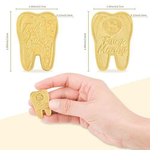10-Pack Gold Tooth Fairy Coins by LALADUCK – Keepsake Reward for Lost Teeth