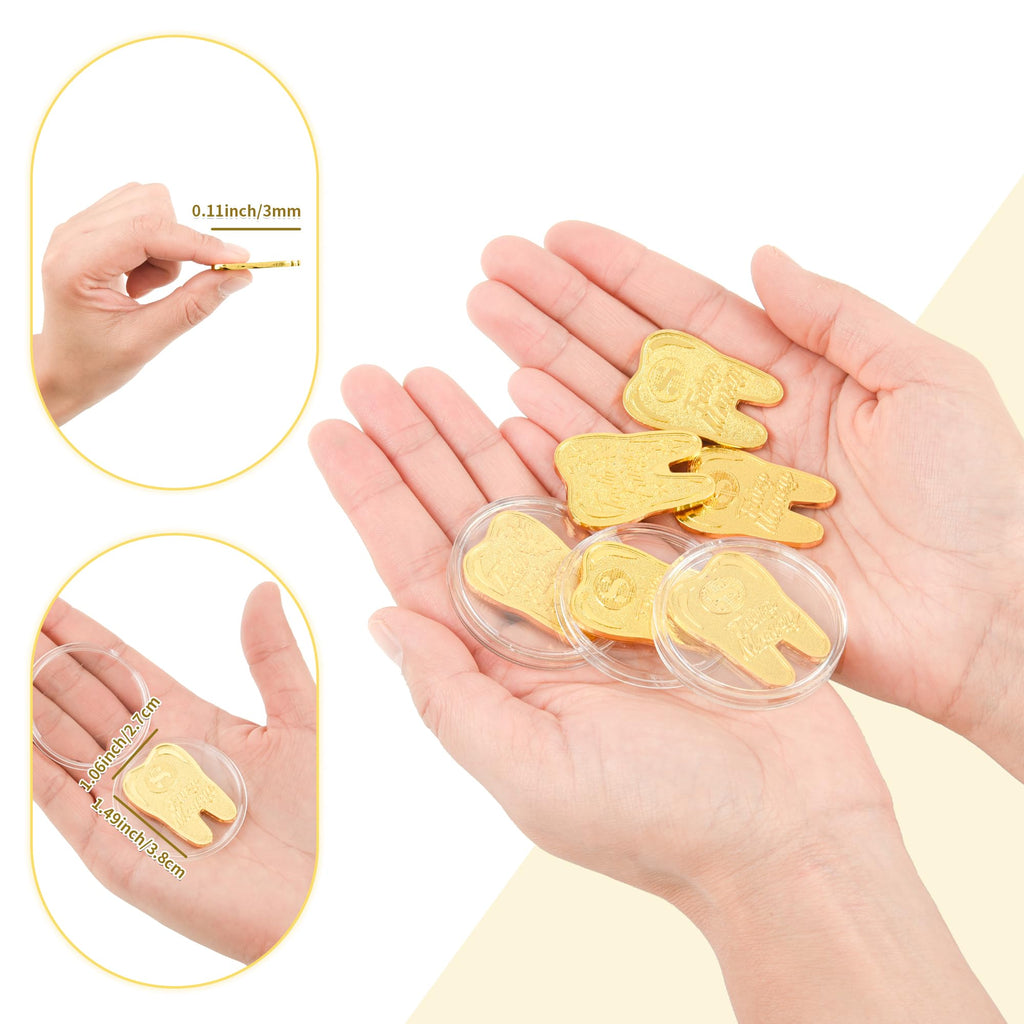 10-Pack Gold Tooth Fairy Coins by LALADUCK – Keepsake Reward for Lost Teeth
