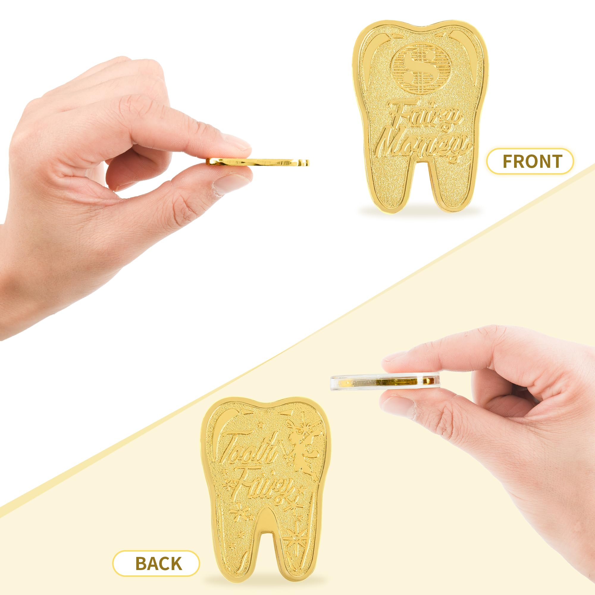 10-Pack Gold Tooth Fairy Coins by LALADUCK – Keepsake Reward for Lost Teeth