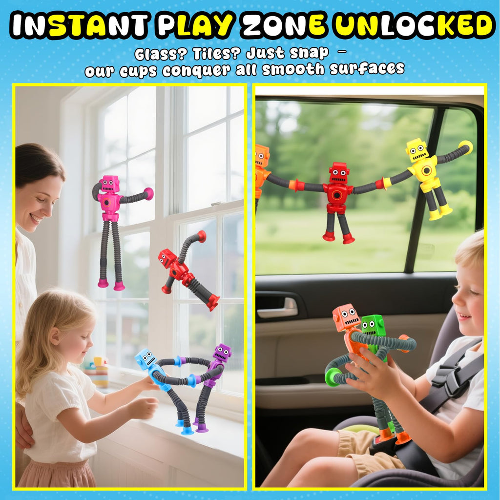 10-Pack Pop Tube Fidget Toys with Suction Cups – Stretchy Telescopic Sensory Toys for Boys Girls