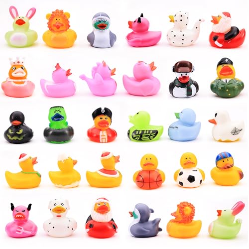 10-Pack Rubber Duck Assortment for Bath, Pool, Jeep Ducking, Party Favors, and Easter Gifts by Entervending