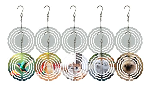 10 Pack Sublimation Wind Spinner Blanks – Aluminum 2.83 Inch DIY Craft for Indoor/Outdoor