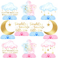10-Pack Twinkle Twinkle Little Star Gender Reveal Centerpieces – Honeycomb Table Decor with Moons, Stars & Clouds for Baby Shower