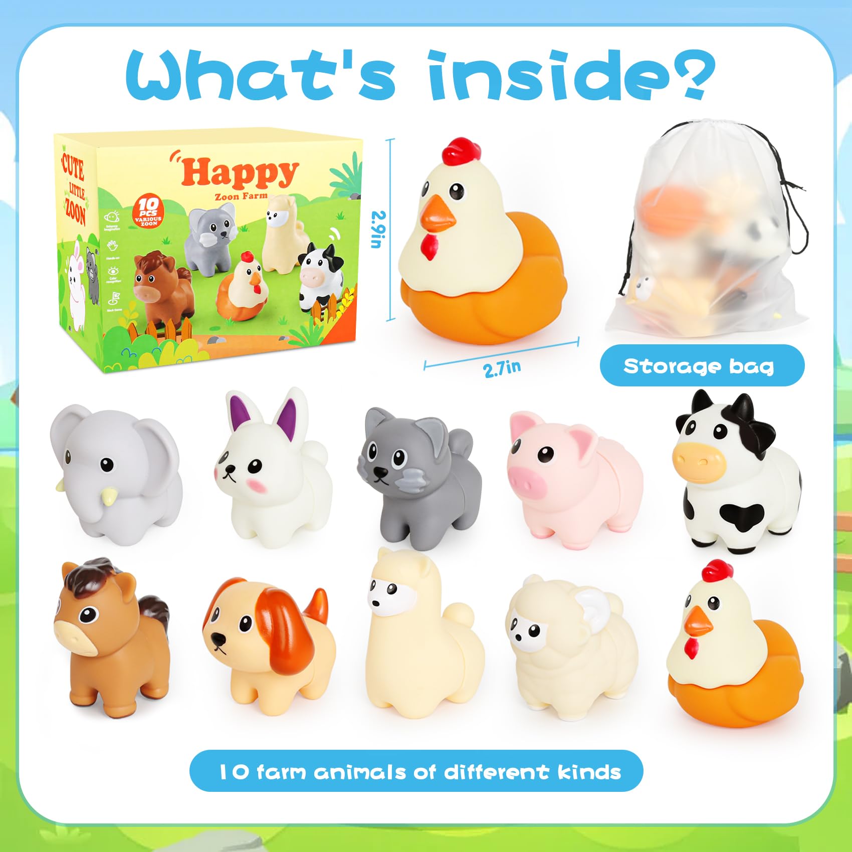 10-Piece Toddler Animal Matching Toys - Montessori Learning Games for Ages 1-3