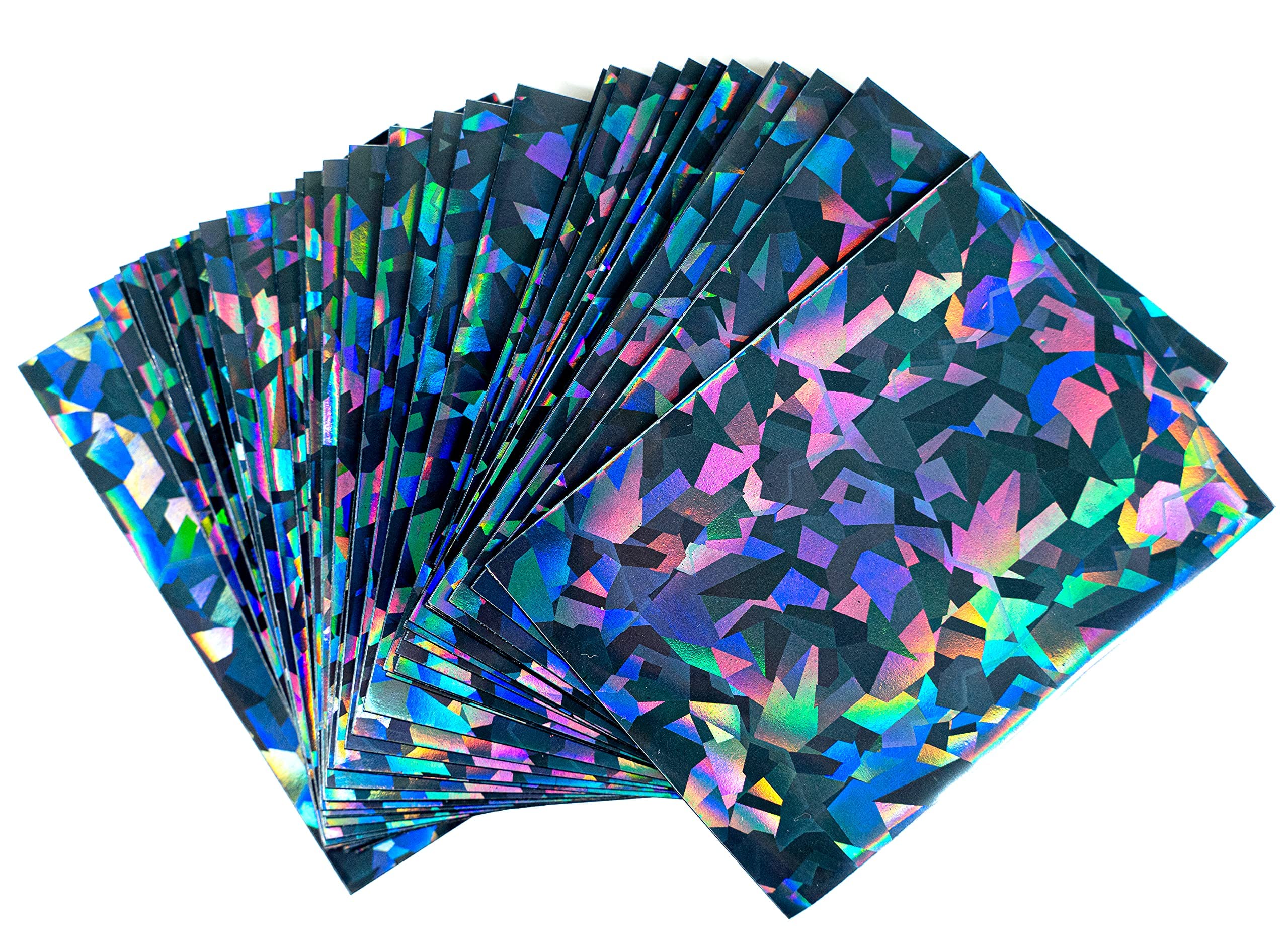 100 Black Holographic Card Sleeves – Perfect Fit Standard Size for Trading Cards by Premium Preferred Protection