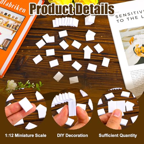 100 Blank Miniature Books 1:12 Scale for Dollhouse Decor – White Tiny Notebooks by Tinoaly