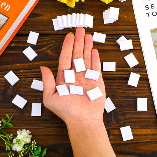 100 Blank Miniature Books 1:12 Scale for Dollhouse Decor – White Tiny Notebooks by Tinoaly