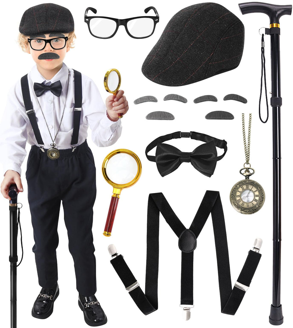 100 Days of School Costume for Boys – Complete Old Man Grandpa Set by Boutrele