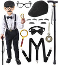 100 Days of School Costume for Boys – Complete Old Man Grandpa Set by Boutrele