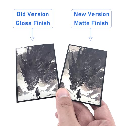 100 Dragon Themed Card Sleeves for TCG Games - 2.6 x 3.6 Inch Standard Size - Clear Front