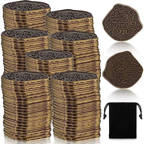 100 Metal Pirate Coins – Bronze Spanish Doubloon Tokens for Treasure Hunts & Party Games