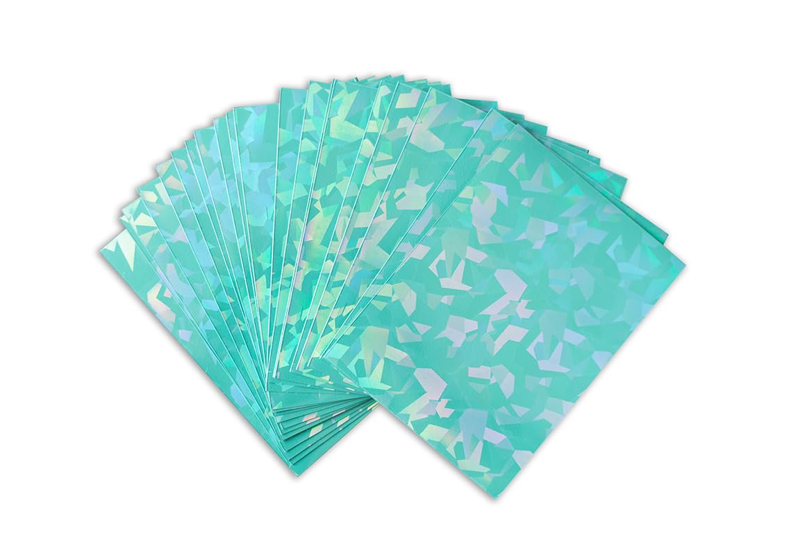 100 Mint Holographic Card Sleeves - Perfect Fit Standard Size for Pokemon, MTG, Yugioh & More