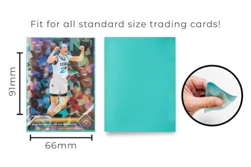 100 Mint Holographic Card Sleeves - Perfect Fit Standard Size for Pokemon, MTG, Yugioh & More