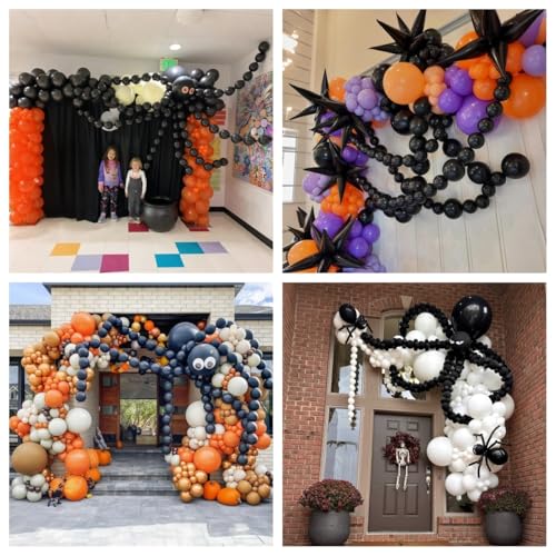 100 Pack 6 Inch Black Linking Balloons for DIY Balloon Arch, Balloon Wall, and Party Decorations