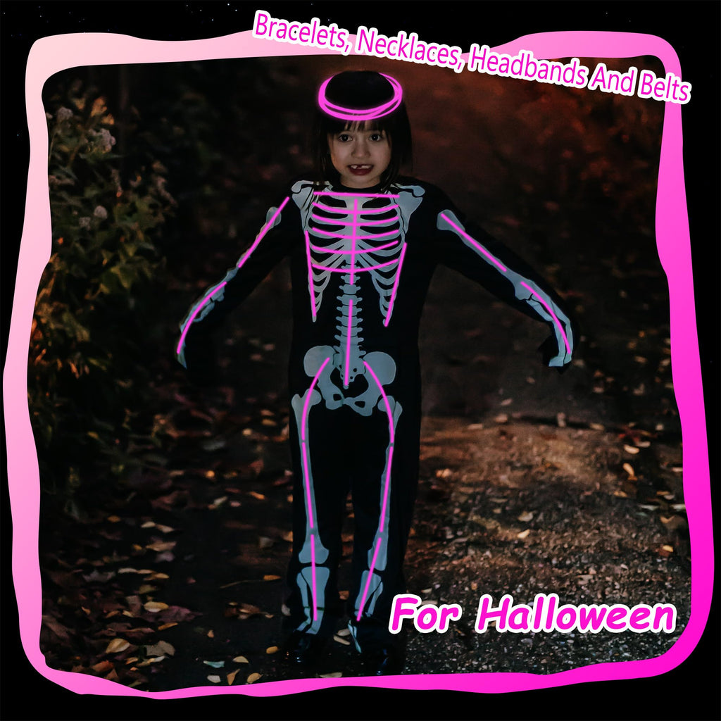 100 Pack 8-Inch Pink Glow Sticks Bulk Party Favors with Connectors – Long-Lasting Neon Glow Necklaces & Bracelets for Holiday Events