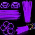 100 Pack 8-Inch Purple Glow Sticks Bulk Party Favors with Connectors - Lasts 6-8 Hours, Waterproof, for Halloween, Christmas, Mardi Gras, Neon Parties