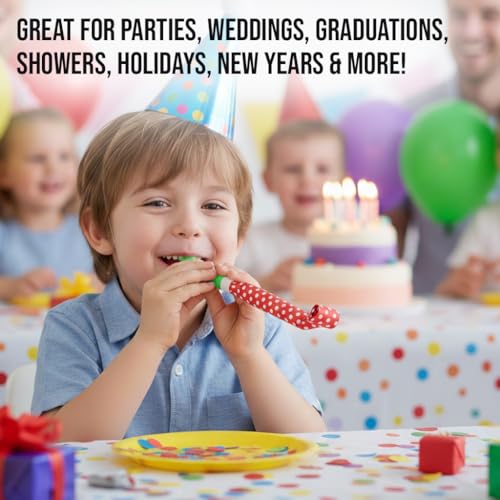 100 Pack Assorted Polka Dot Party Blowers & Noise Makers
