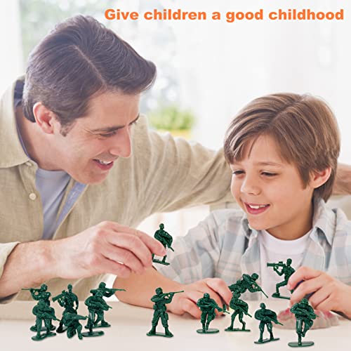 100-Pack Green Plastic Army Men – 2-Inch WWII Toy Soldiers with 10 Unique Sculpts
