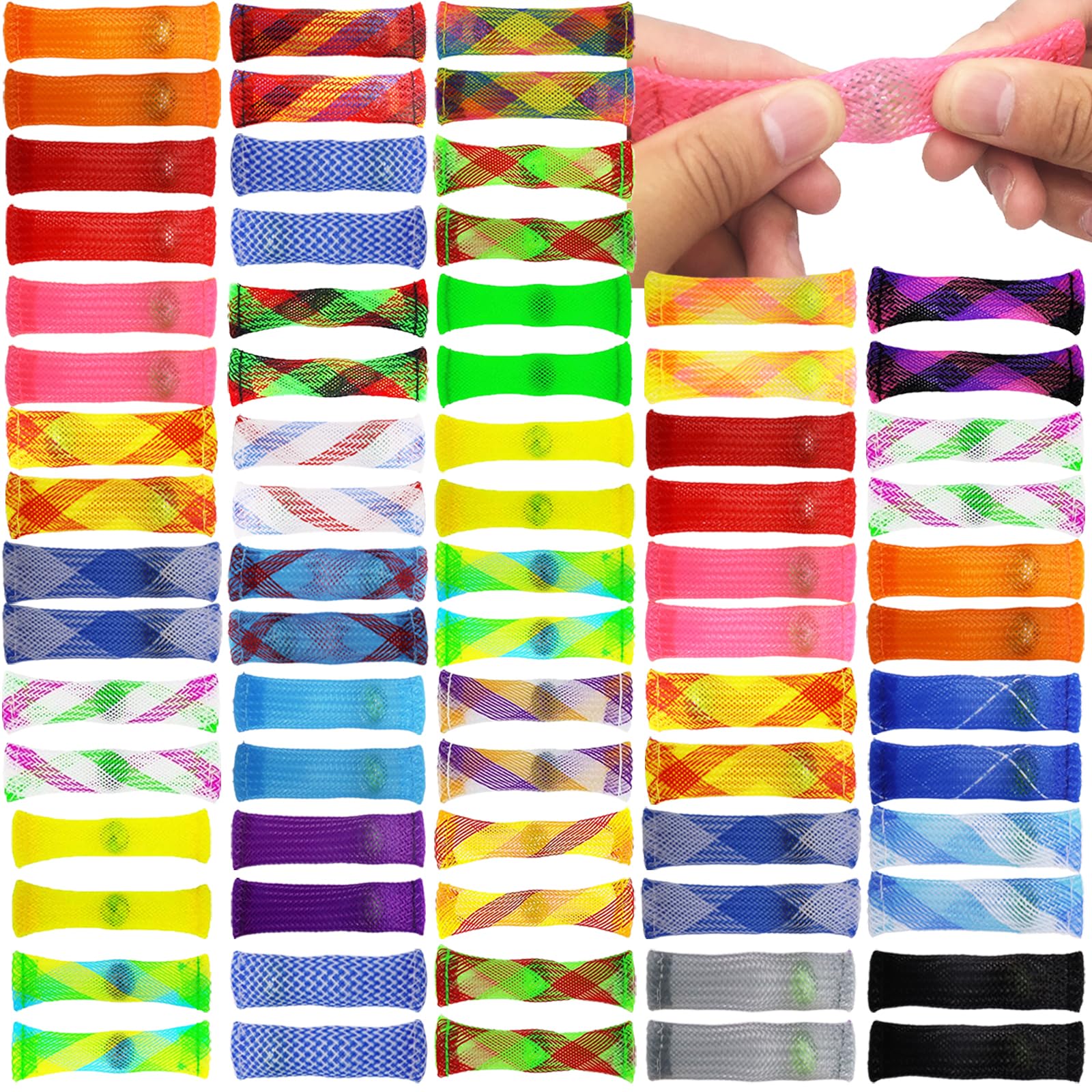 100 Pack Marble Mesh Fidget Toys - Portable Stress Relief for ADHD, Autism, Anxiety