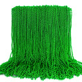 100 Pcs St. Patrick's Day Bead Necklaces - 33 Inch Green Plastic Party Favors Bulk