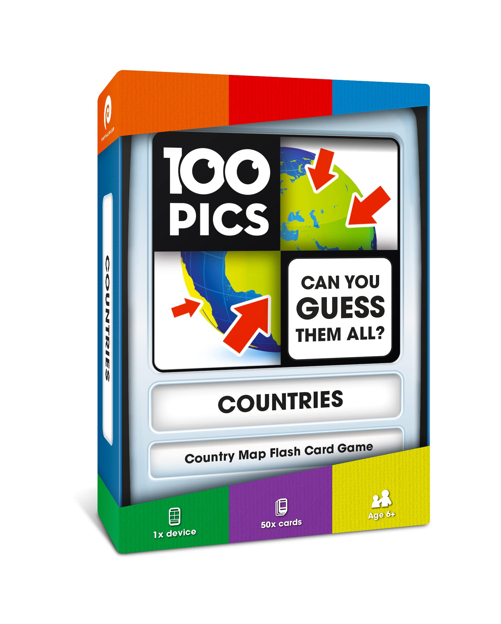100 PICS Countries of the World Travel Game – Learn 100 Countries with Flash Cards & Slide Reveal Case