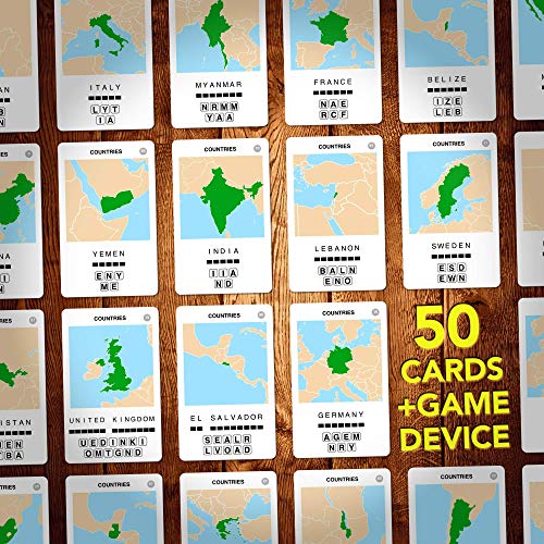 100 PICS Countries of the World Travel Game – Learn 100 Countries with Flash Cards & Slide Reveal Case