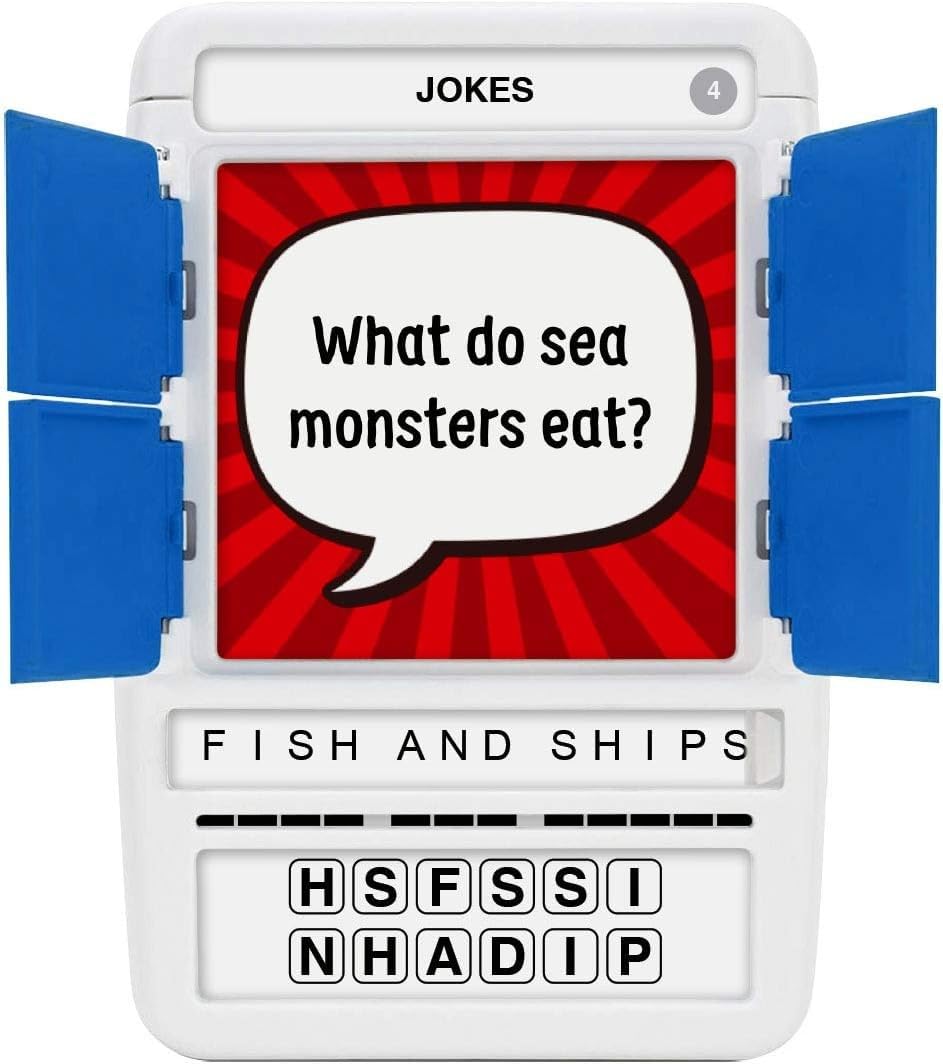 100 PICS Jokes Travel Game – Pocket-Sized Card Game with 100 Family Jokes for Kids & Adults