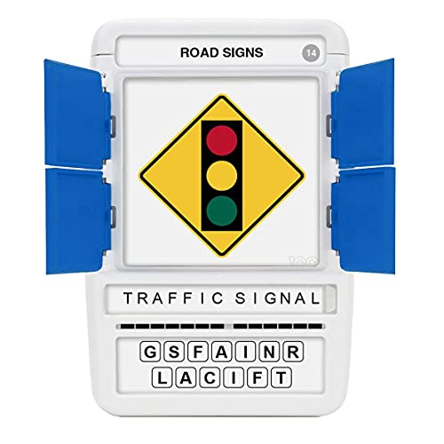 100 PICS US Road Signs Travel Game – Learn 100 Road Signs with Slide-Reveal Cards, Ages 6+