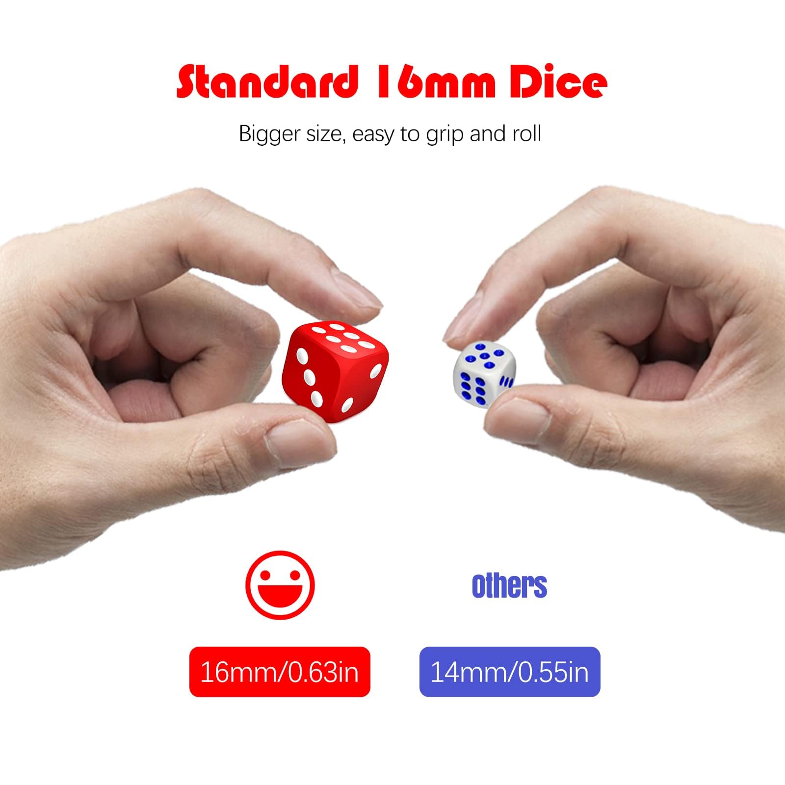 100-Piece 16mm Acrylic Dice Set – 10 Colors in Velvet Bag for DND, RPG, Yahtzee, Board Games