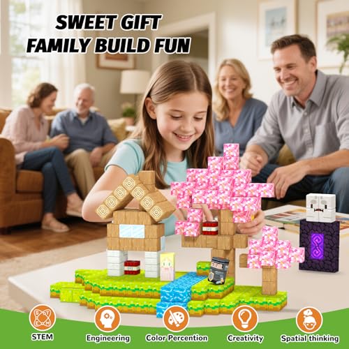 100-Piece Magnetic Blocks Set for Kids Ages 3+ – STEM Building Toy with Two Adventure Themes