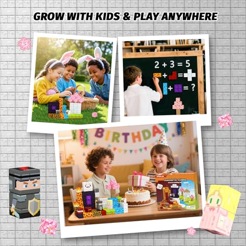 100-Piece Magnetic Blocks Set for Kids Ages 3+ – STEM Building Toy with Two Adventure Themes