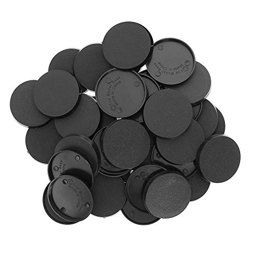 100-Piece Round Plastic Miniature Bases 40mm (1.57in) by Evemodel for Wargaming