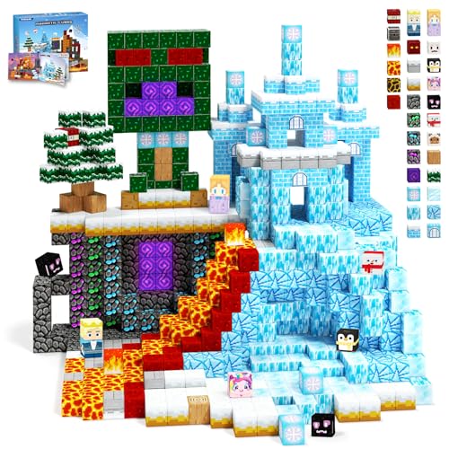 100-Piece Winter Festival Magnetic Building Tiles - STEM Educational Toy for Kids Ages 3-10, Gift for Boys & Girls