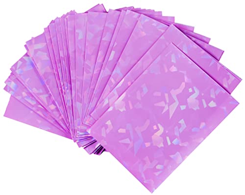 100 Pink Holographic Perfect Fit Card Sleeves – Standard Size for Pokemon, MTG, Yugioh & More