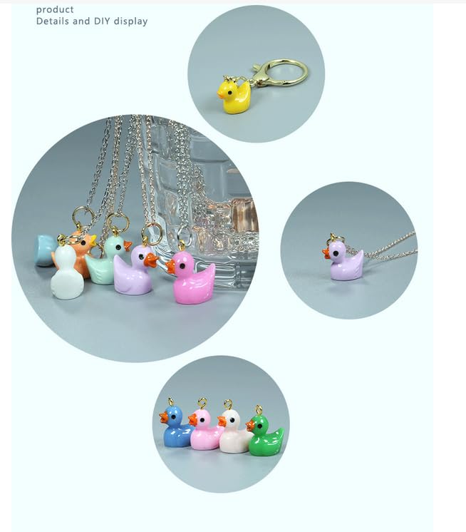 100 Pink Mini Resin Ducks – Glow in the Dark, 15mm Dollhouse Decor for Fairy Gardens, Aquariums, and DIY Crafts