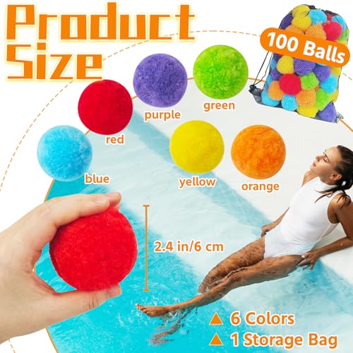 100 Reusable Water Balloons – Colorful Splash Balls for Outdoor Games, Pool, and Beach