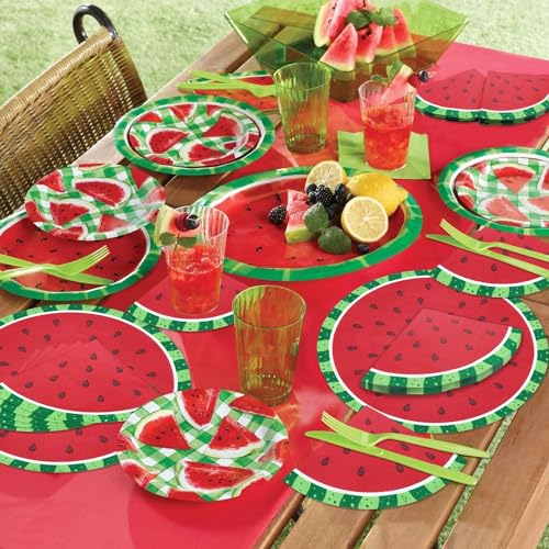 100 Watermelon Napkins - Disposable 13x13 Inch Paper Napkins for Summer Parties, Picnics, and Baby Showers